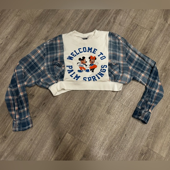 Welcome to Palm Springs Disney Mickey & Minnie Mouse reworked sweatshirt - Picture 3 of 8